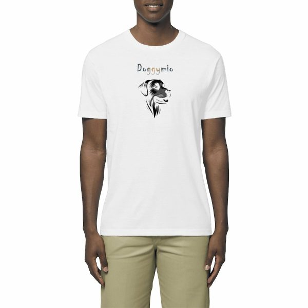 T-shirt chien unisexe léger, portrait noir et blanc